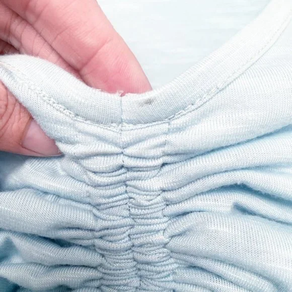 Juicy Couture - Light Blue, Y2K, Flowy Top, with Adjustable Front Tie, Size L - Picture 7 of 10